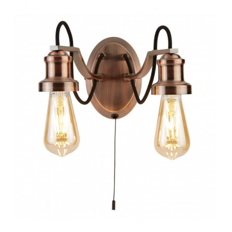 Applique murale Oliva Métal Noir,cuivre 2 ampoules 16cm|Appliques murales|Luminaire Center