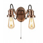Applique murale Oliva Métal Noir,cuivre 2 ampoules 16cm|Appliques murales|Luminaire Center