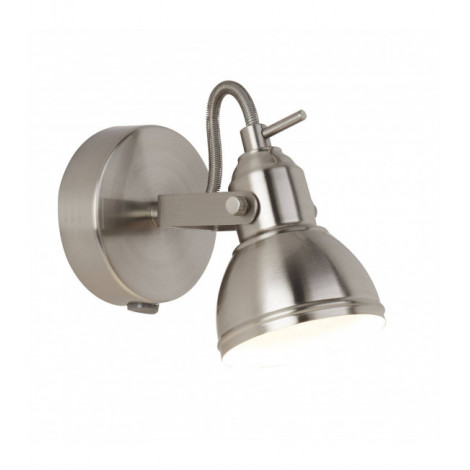 Applique avec liseuse Focus Métal Argent satiné 1 ampoule 13cm|Appliques murales|Luminaire Center