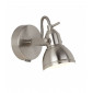 Applique avec liseuse Focus Métal Argent satiné 1 ampoule 13cm|Appliques murales|Luminaire Center