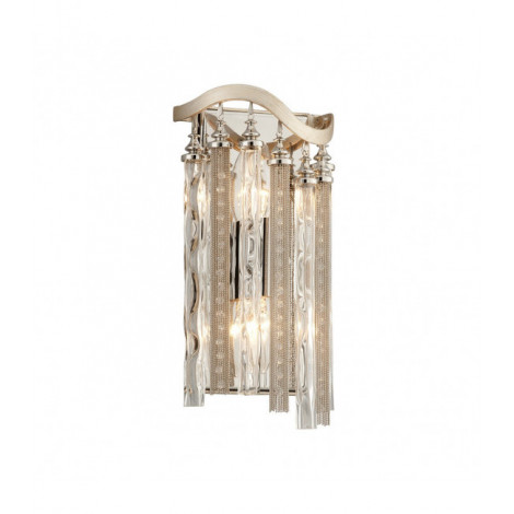 Applique design Chimera Fer artisanal Feuille d'argent 2 ampoules 33cm|Appliques murales|Luminaire Center