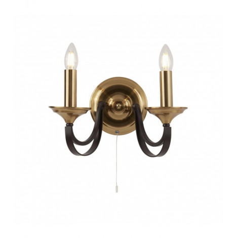 Applique murale Belfry Acier Bronze noir 2 ampoules 21cm|Appliques murales|Luminaire Center
