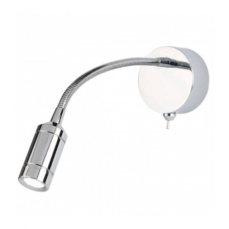Applique avec liseuse Led Adjustable Métal Chrome 1 ampoule 24cm|Appliques murales|Luminaire Center