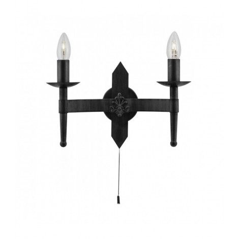 Applique murale Cartwheel Noir 2 ampoules 22cm|Appliques murales|Luminaire Center