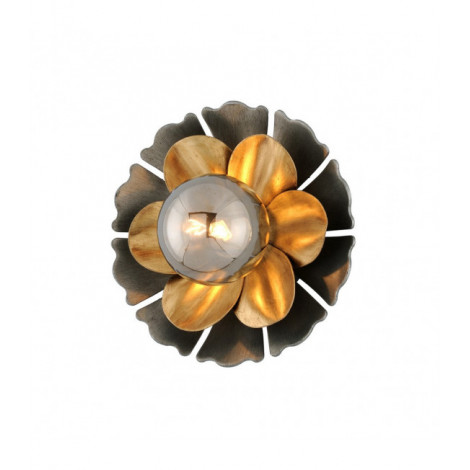 Applique murale Magic Fer artisanal Feuille de bronze graphite noir 22,2 Cm|Appliques murales|Luminaire Center