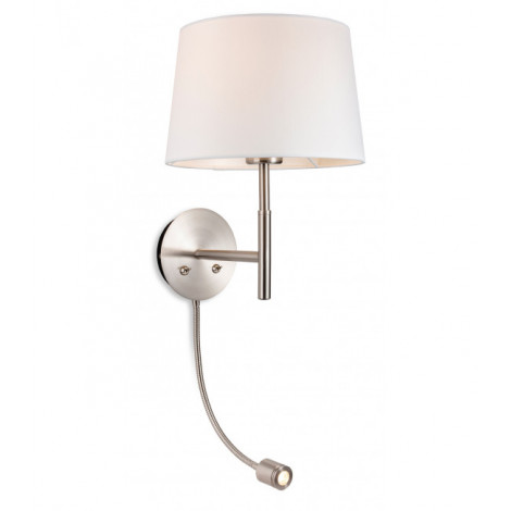 Applique avec liseuse Seymour Acier brossé,crème 1 ampoule 60cm|Appliques murales|Luminaire Center