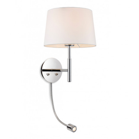 Applique avec liseuse Seymour Chrome,crème 1 ampoule 60cm|Appliques murales|Luminaire Center