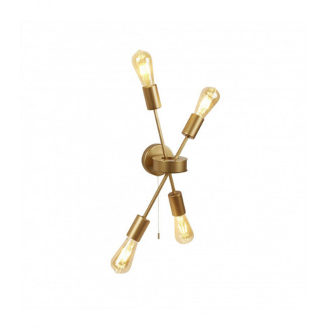 Applique murale Alpha Acier Doré Mat 4 ampoules 48cm|Appliques murales|Luminaire Center