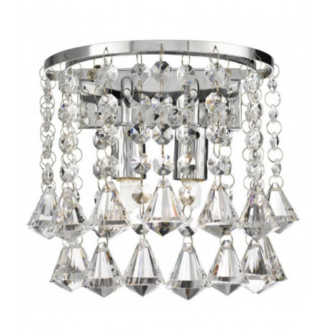 Applique design Hanna Cristal Chrome 2 ampoules 17cm|Appliques murales|Luminaire Center