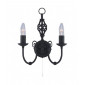 Applique murale Zanzibar Noir 2 ampoules 33cm|Appliques murales|Luminaire Center