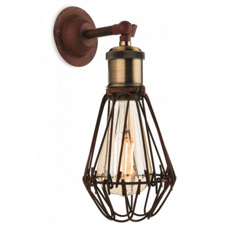 Applique murale Arcade Brun rustique 1 ampoule 26cm|Appliques murales|Luminaire Center