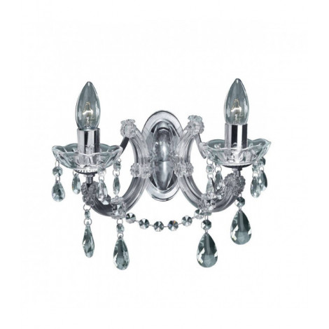 Applique murale Marie Therese Cristal de verre Chrome 2 ampoules 20cm|Appliques murales|Luminaire Center
