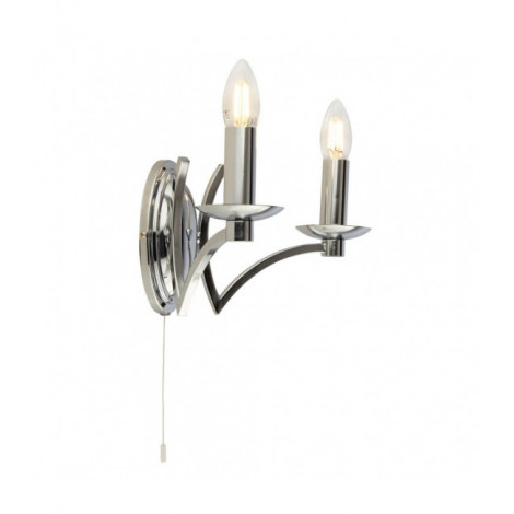 Applique murale Ascot Acier MLD Chrome 2 ampoules 17cm|Appliques murales|Luminaire Center