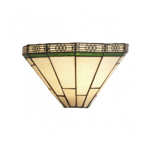 Applique murale New York 1 ampoule Verre Tiffany,acier Noir,vert,Nacré|Appliques murales|Luminaire Center
