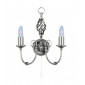 Applique murale Zanzibar Argent satiné 2 ampoules 33cm|Appliques murales|Luminaire Center