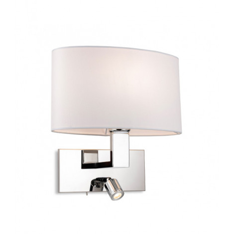 Applique avec liseuse Webster Chrome,crème 1 ampoule 30cm|Appliques murales|Luminaire Center