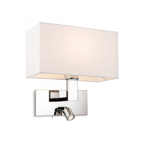 Applique avec liseuse Raffles Chrome,crème 1 ampoule 30cm|Appliques murales|Luminaire Center