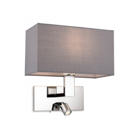 Applique avec liseuse Raffles Chrome,gris 1 ampoule 30cm|Appliques murales|Luminaire Center
