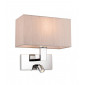 Applique avec liseuse Raffles Chrome avec ombre d'huîtres 1 ampoule 30cm|Appliques murales|Luminaire Center