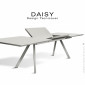 Table rectangulaire design DAISY, pour C.H.R. et extérieur, structure acier galvanisé peint, plateau 220x100 cm., avec rallonge.|Table|100chaises