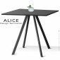 Table repas design ALICE, pour C.H.R. et extérieur, structure acier galvanisé peint, plateau rond ou carré - Lot de 2 pièces.|Table|100chaises