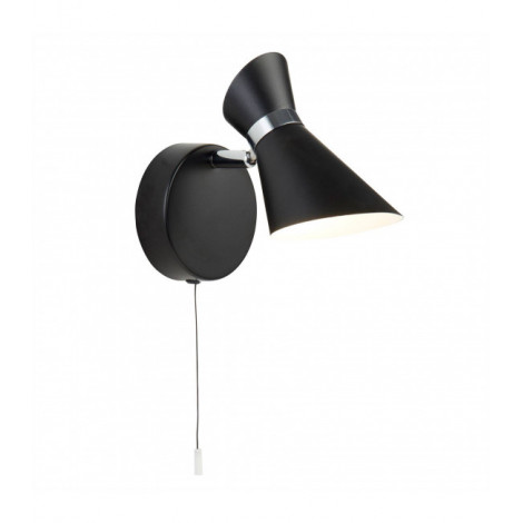 Applique avec liseuse Diablo Métal Chrome,noir 1 ampoule 15,2cm|Appliques murales|Luminaire Center