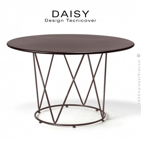 Table ronde repas design DAISY, pour extérieur, structure acier galvanisé finition peint, plateau rond Ø130 et 145 cm.|Table|100chaises Table ronde repas design DAISY, pour extérieur, structure acier galvanisé finition peint, plateau rond Ø130 et 145 cm.|Table|100chaises