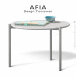 Trois tables basses rondes design ARIA, pour extérieur, structure acier galvanisé finition peint, plateau Ø60, 90, 100 cm.|Table|100chaises Trois tables basses rondes design ARIA, pour extérieur, structure acier galvanisé finition peint, plateau Ø60, 90, 100 cm.|Table|100chaises