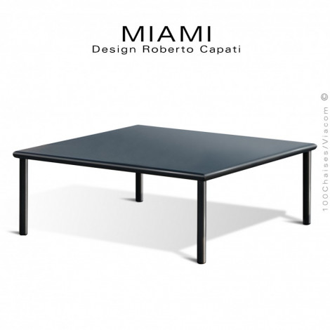 Table basse carré design MIAMI, pour extérieur, structure acier galvanisé finition peint, plateau 80x80 cm.|Table|100chaises Table basse carré design MIAMI, pour extérieur, structure acier galvanisé finition peint, plateau 80x80 cm.|Table|100chaises