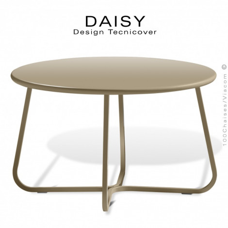 Petite table basse ronde d'appoint design DAISY, pour extérieur, structure acier galvanisé finition peint, plateau rond Ø65 cm.|Table|100chaises Petite table basse ronde d'appoint design DAISY, pour extérieur, structure acier galvanisé finition peint, plateau rond Ø65 cm.|Table|100chaises