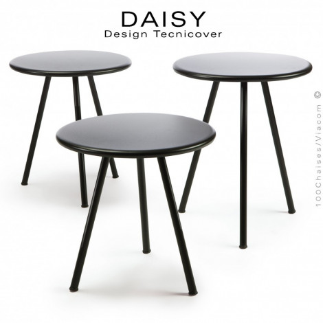 Kit de trois petites tables basses d'appoint pour extérieur DAISY, structure acier galvanisé finition peint, trois hauteurs.|Table|100chaises Kit de trois petites tables basses d'appoint pour extérieur DAISY, structure acier galvanisé finition peint, trois hauteurs.|Table|100chaises