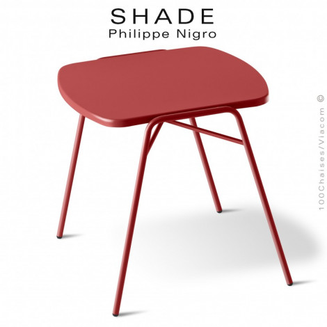 Table basse d'appoint SHADE-42, structure et plateau acier peint couleur pour extérieur - Lot de 2 pièces.|Table|100chaises Table basse d'appoint SHADE-42, structure et plateau acier peint couleur pour extérieur - Lot de 2 pièces.|Table|100chaises