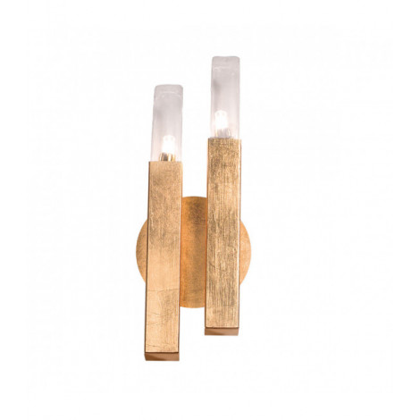 Applique murale Spigolo Feuille d'or 2 ampoules 32,5cm|Appliques murales|Luminaire Center
