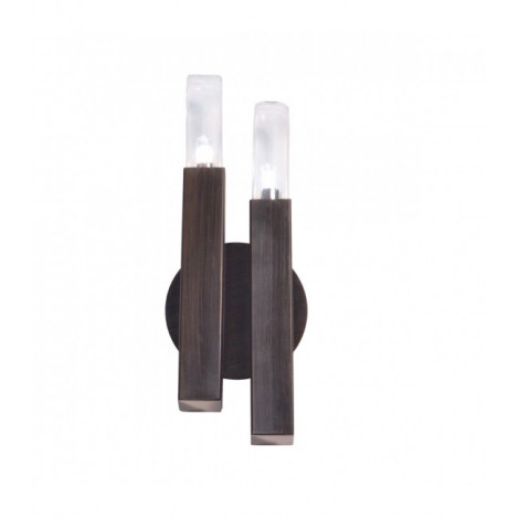 Applique murale Spigolo Brun brossé 2 ampoules 32,5cm|Appliques murales|Luminaire Center