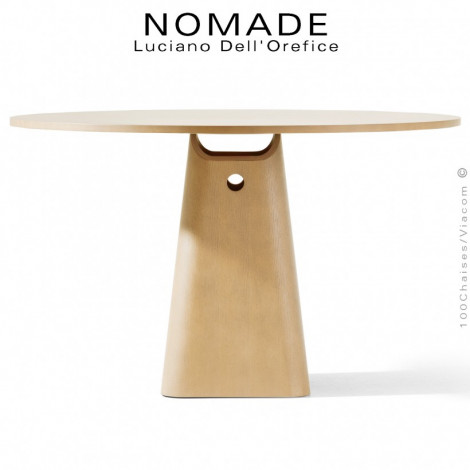 Table repas bois NOMADE, s'inspire de la culture japonaise, structure multiplis de bois, placage bois de Frêne ou chêne vernis.|Table|100chaises