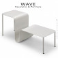 Table porte revue design WAVE, structure et piétement acier peint brillant, pour salle d'attente public et privé en intérieur.|Table|100chaises
