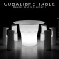 Table haute décorative lumineux design CUBALIBRE, structure plastique blanc, plateau rond pour intérieur et extérieur.|Table|100chaises