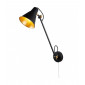 Applique avec liseuse Acier Noir mat 1 ampoule 39cm|Appliques murales|Luminaire Center