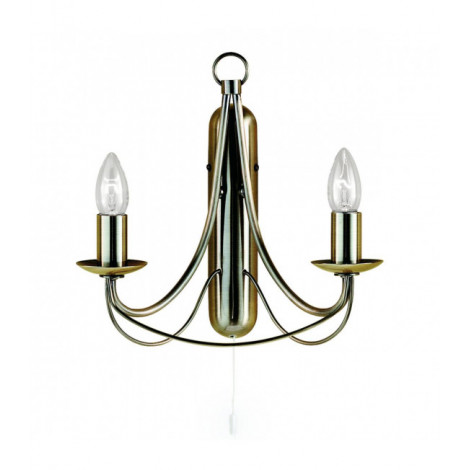 Applique murale Maypole Laiton antique 2 ampoules 31cm|Appliques murales|Luminaire Center
