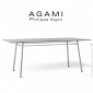 Table repas rectangulaire ou bureau design AGAMI, piétement 4 pieds acier peint, plateau compact unicolore pour extérieur.|Table|100chaises