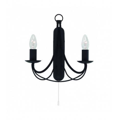 Applique murale Maypole Noir 2 ampoules 31cm|Appliques murales|Luminaire Center