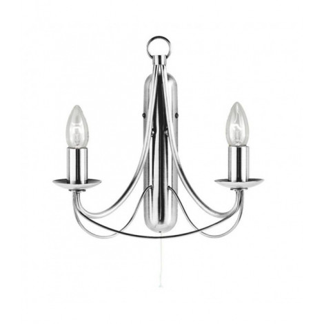 Applique murale Maypole Argent satiné 2 ampoules 31cm|Appliques murales|Luminaire Center