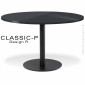 Table ronde pour cuisine, salle à manger CLASSIC, piétement colonne centrale acier peint, plateau rond stratifié unicolore.|Table|100chaises