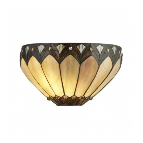 Applique Tiffany Pearl Acier Noir mat 1 ampoule 16,5cm|Appliques murales|Luminaire Center