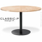 Table ronde pour CHR, cuisine, salle à manger CLASSIC, piètement colonne centrale peint, plateau bois massif pin, frêne, chêne.|Table|100chaises