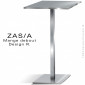 Table haute ou mange debout ZAS, piétement colonne centrale inox / chromé, plateau stratifié unicolore, chant inox / chromé.|Table|100chaises