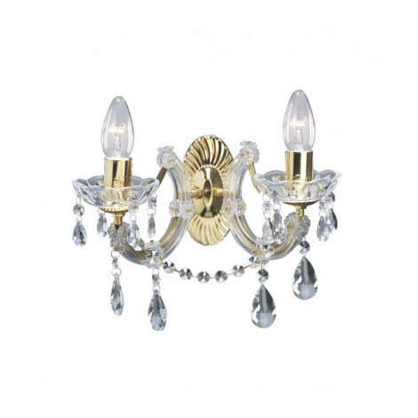 Applique murale Marie Therese Cristal de verre Laiton poli 2 ampoules 20cm|Appliques murales|Luminaire Center