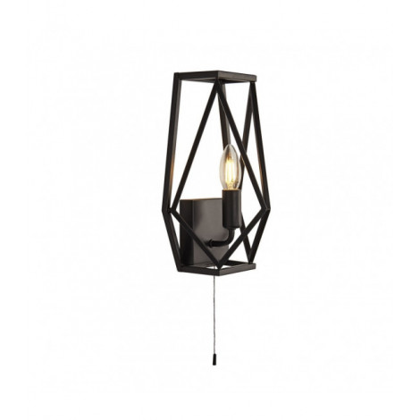 Applique murale Chassis Acier doux Noir mat 1 ampoule 30cm|Appliques murales|Luminaire Center