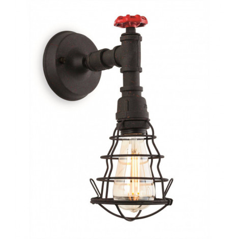 Applique murale Factory Noir rustique 1 ampoule 30cm|Appliques murales|Luminaire Center