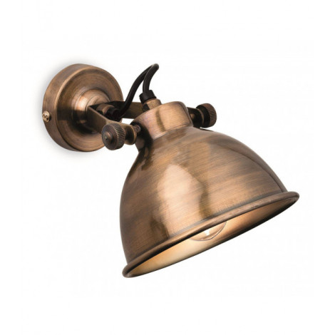 Applique murale Mantis Laiton antique 1 ampoule 16cm|Appliques murales|Luminaire Center